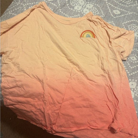 American Eagle Outfitters Tops - American Eagle Outfitters Peach Ombre Rainbow Tee